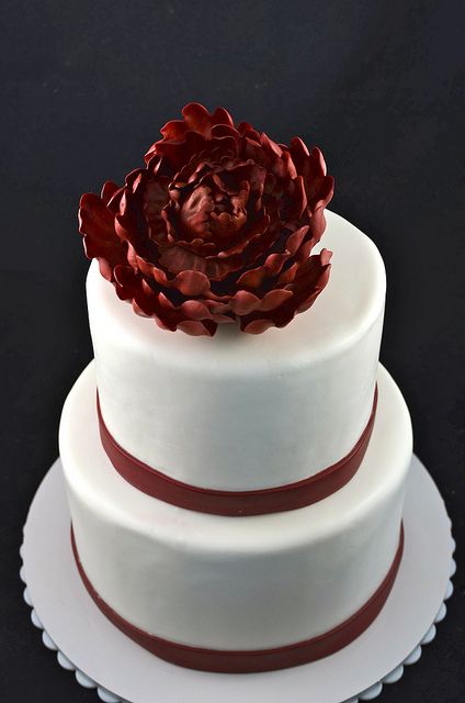 Wine Colored Wedding Cake