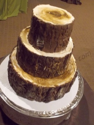 Wood Grain Fondant Wedding Cake