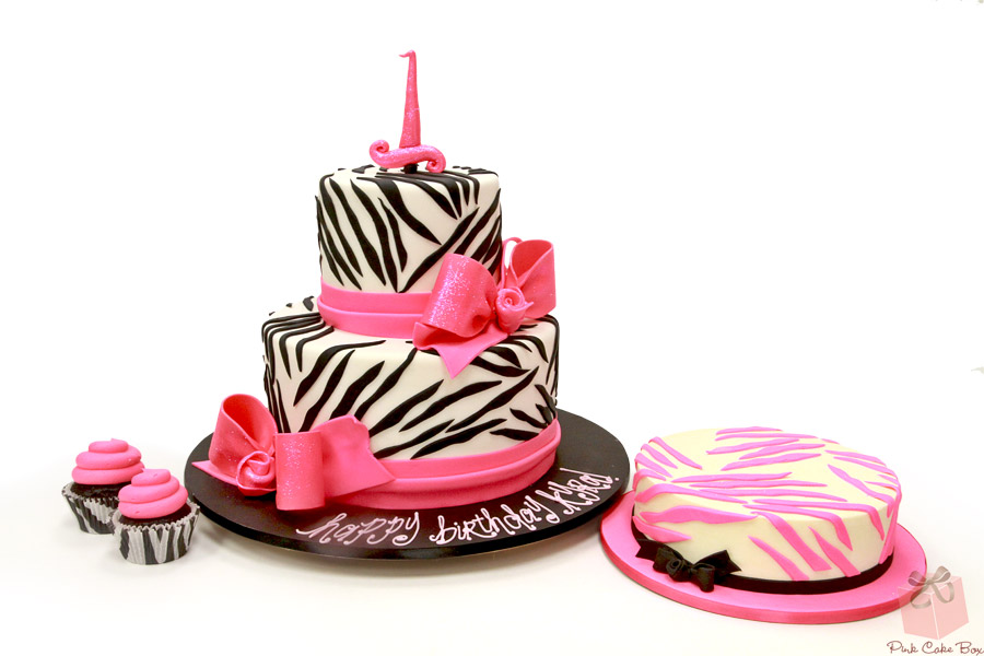 Zebra Print Birthday Cake