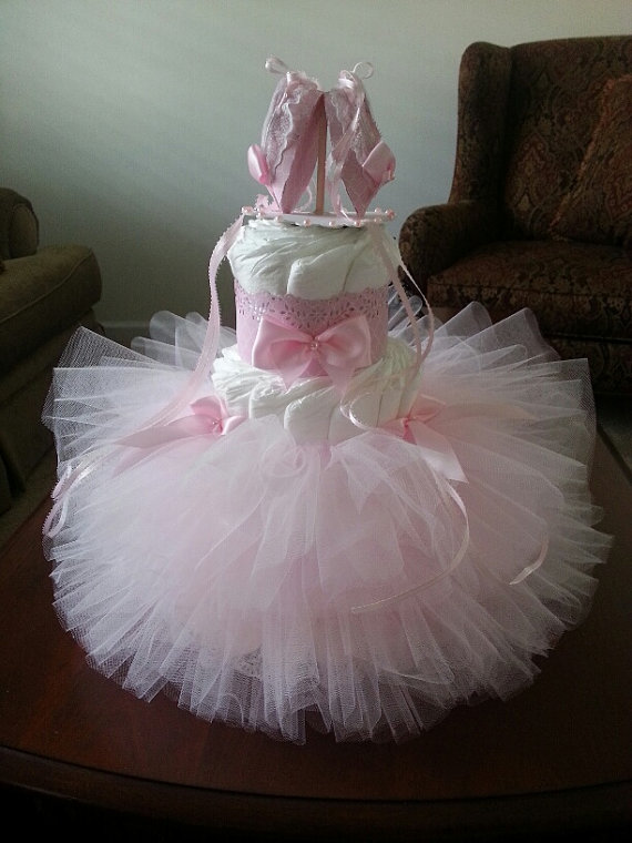 Ballerina Tutu Baby Shower Diaper Cakes