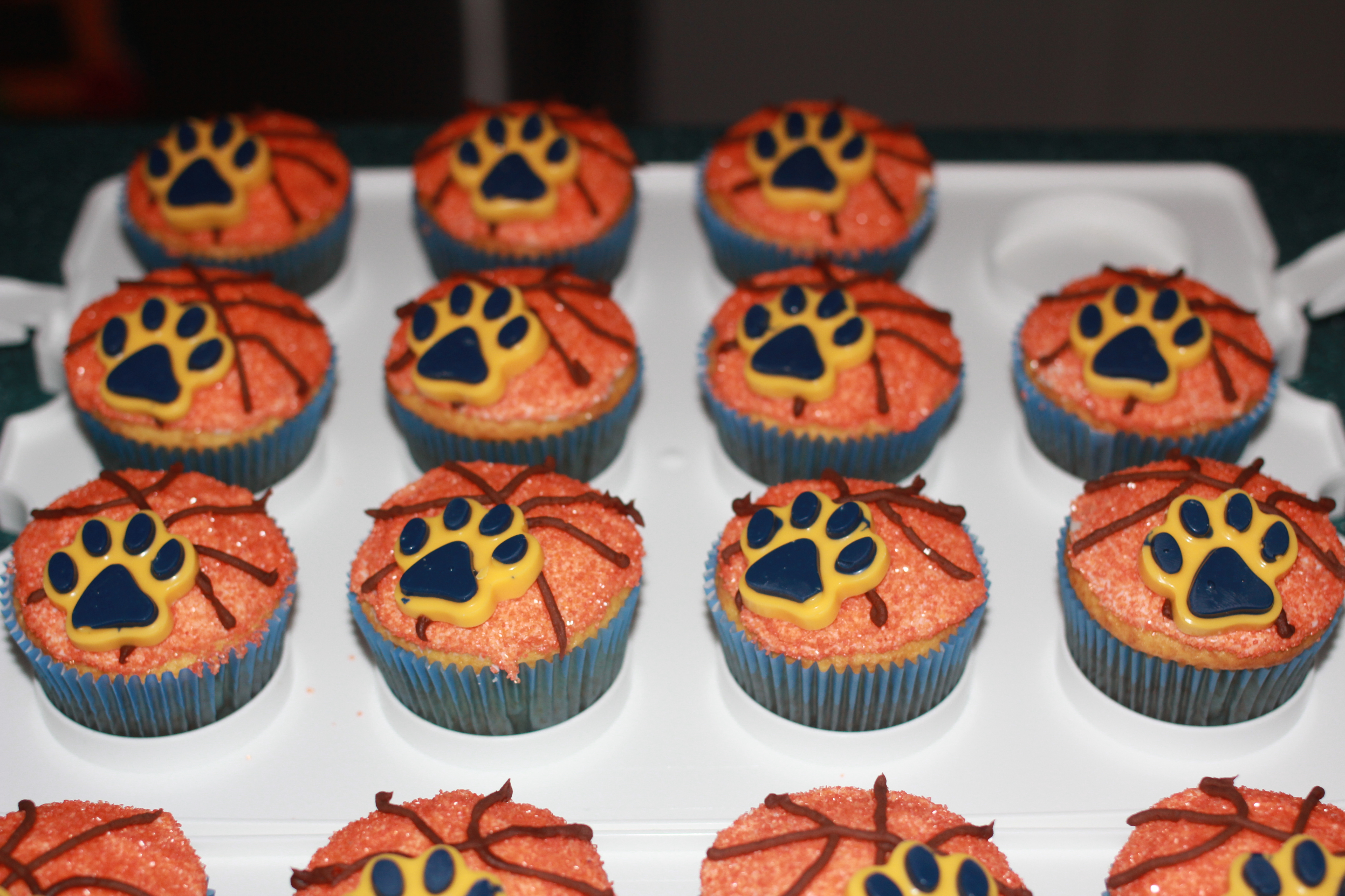 Basketball Birthday Cupcakes