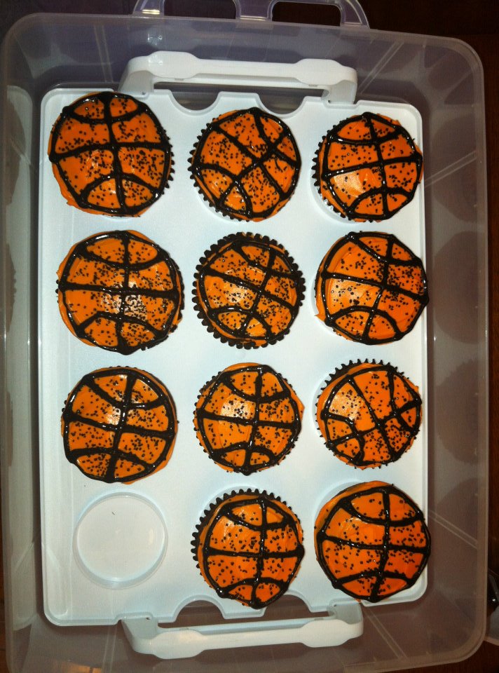 Basketball Cupcake Birthday Cake