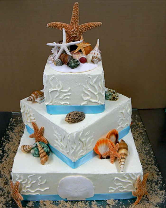 Beach Theme Wedding Cake