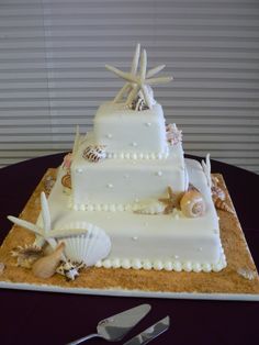 Beach Theme Wedding Cake