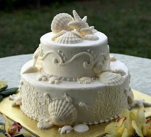 Beach Theme Wedding Cake