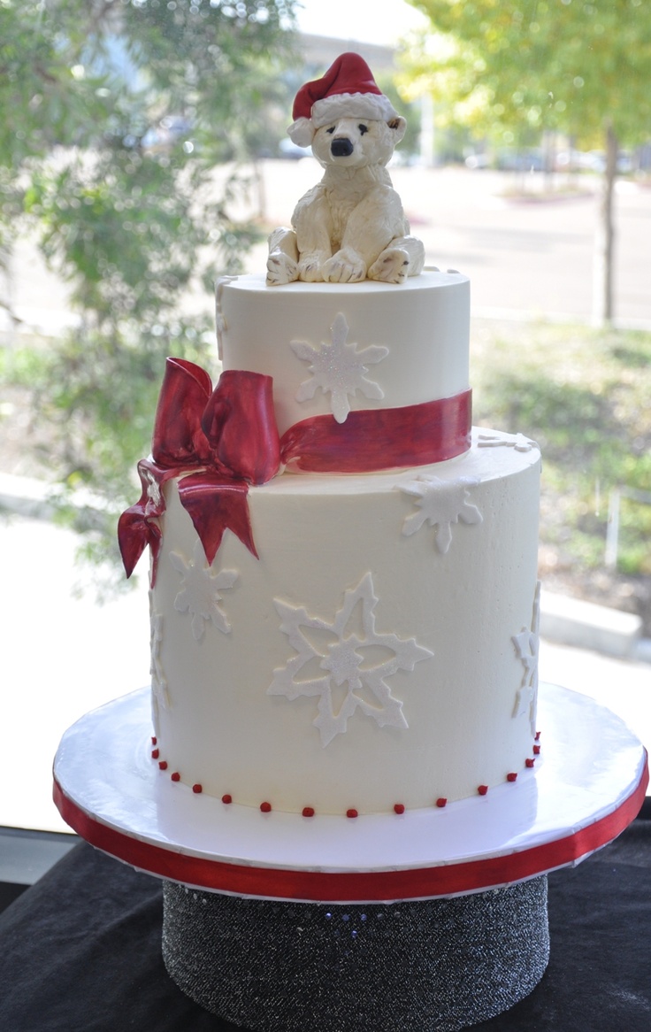 Beautiful Christmas Wedding Cake