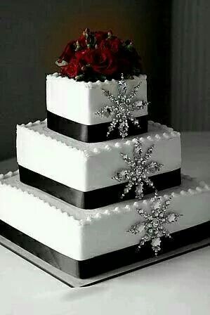 Beautiful Winter Wedding Cake