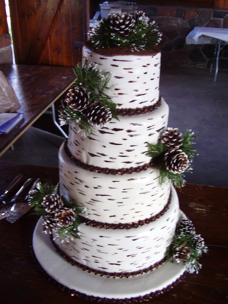 Birch Bark Wedding Cake