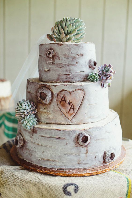 Birch Tree Wedding Cake