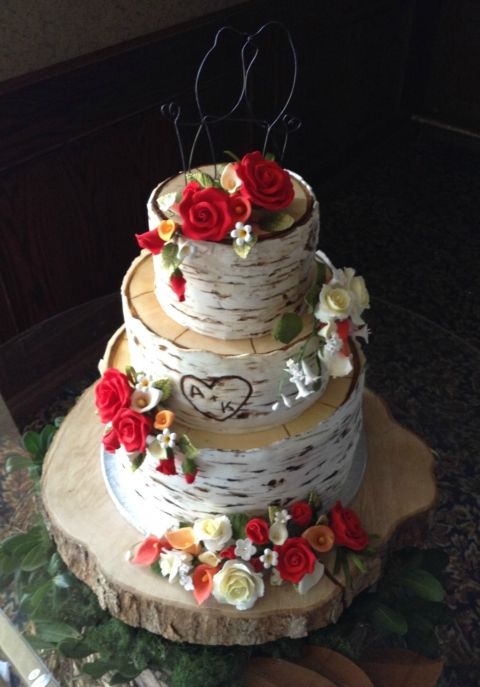 Birch Tree Wedding Cake