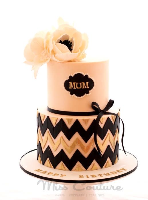 Black and Gold Birthday Cake