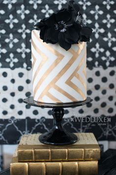 Black and Gold Wedding Cake