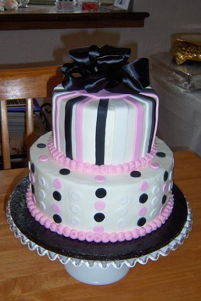 Black and Pink Baby Shower Cake