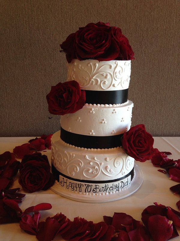 Black and White 70th Birthday Cake Black and White 70th Birthday Cake