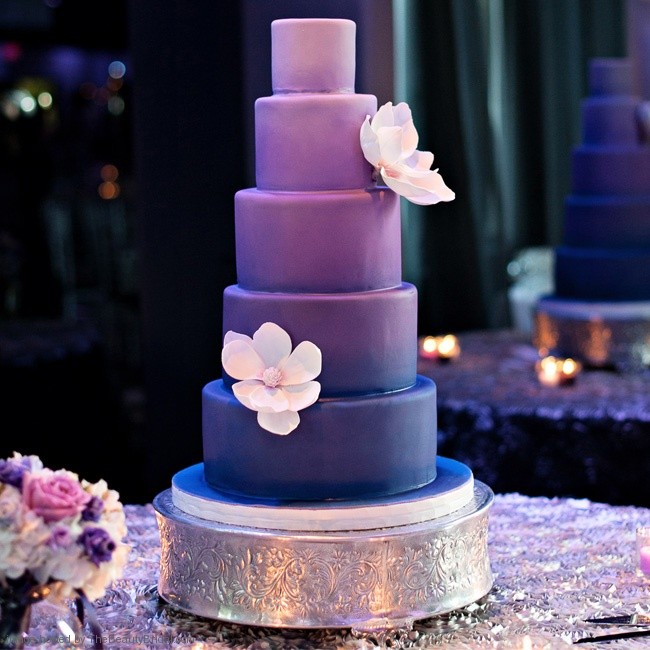 Blue and Purple Ombre Wedding Cake