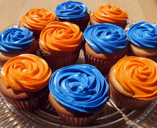 Blue Cupcakes with Frosting