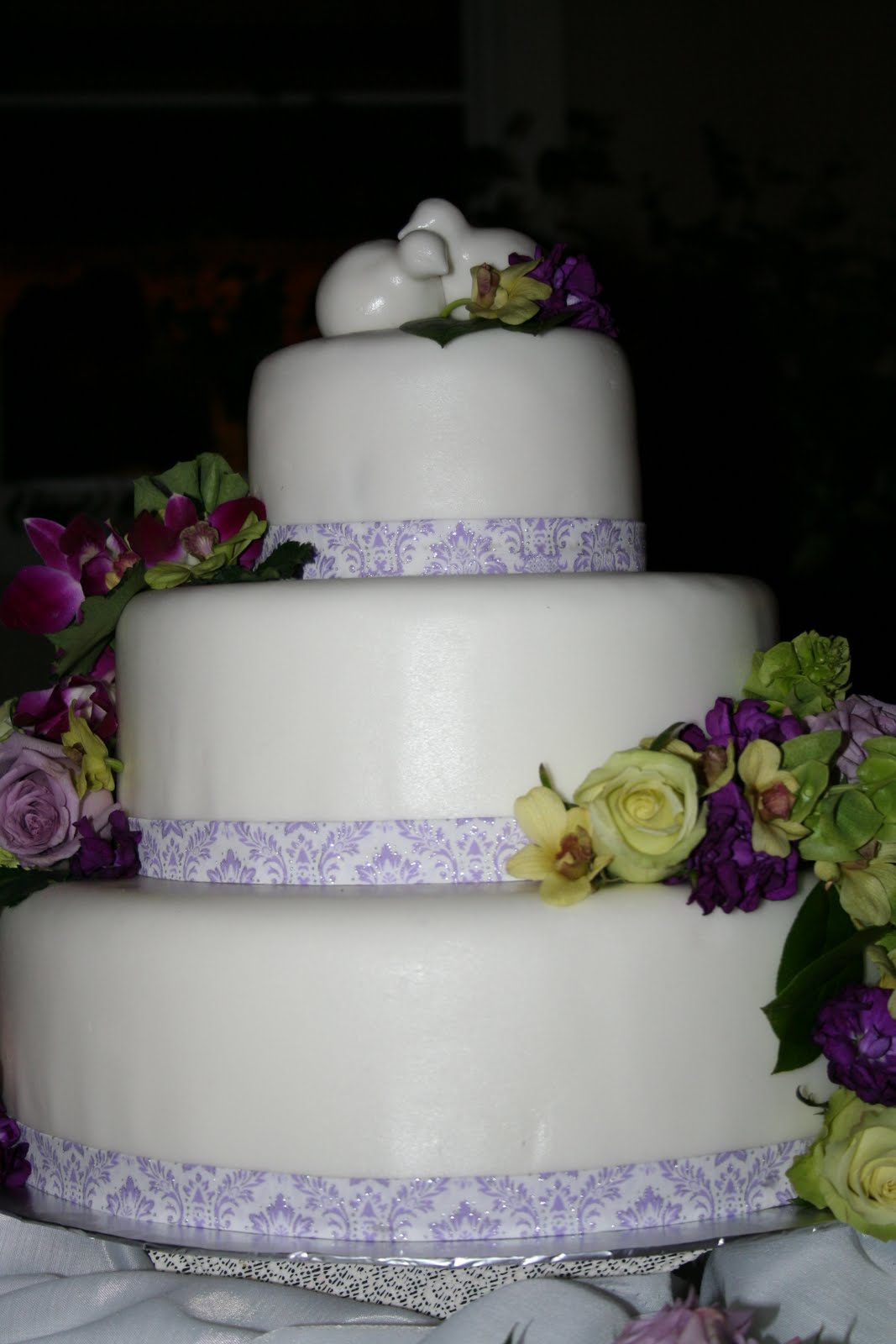 Blue Fondant Cakes with Flowers