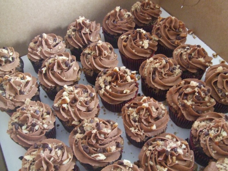 Bourbon Chocolate Pecan Cupcakes