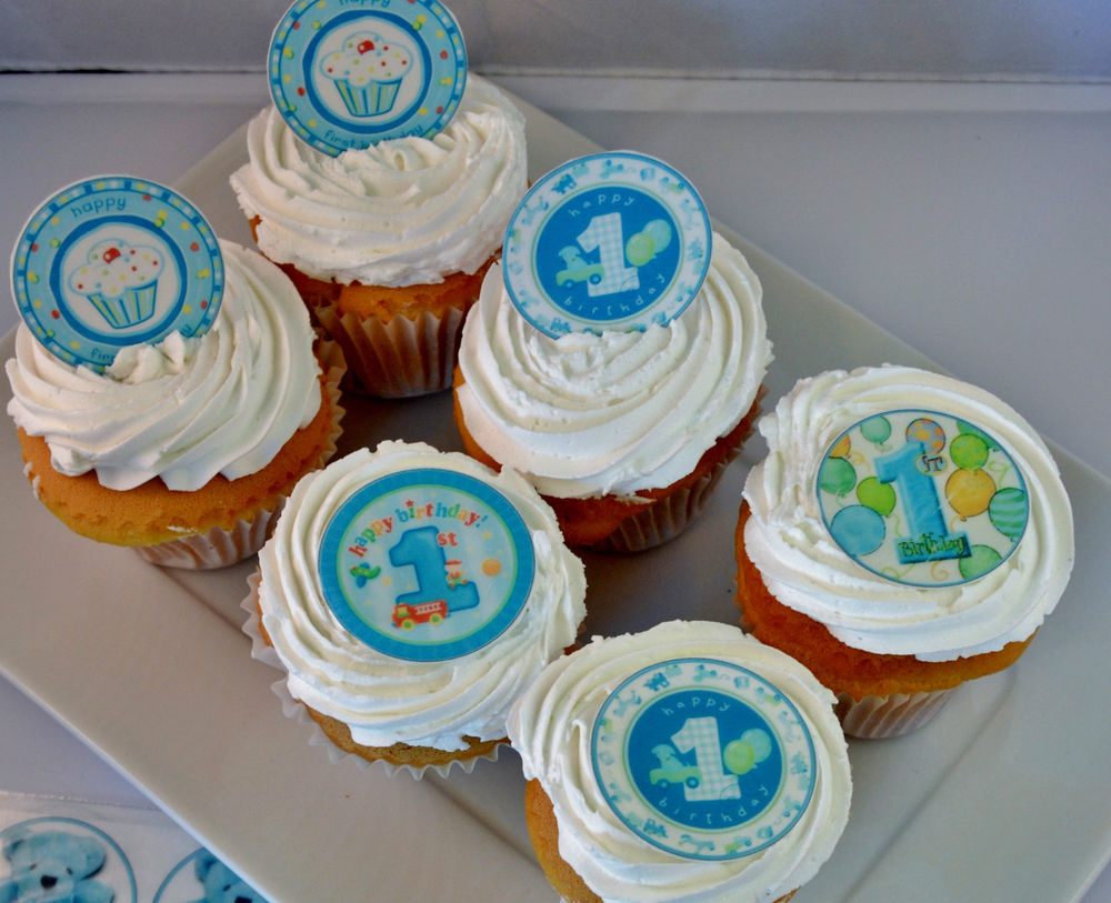 Boy 1st Birthday Edible Cake Toppers Boy 1st Birthday Edible Cake Toppers