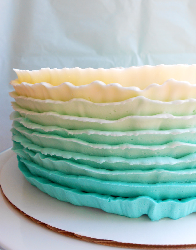 Buttercream Ombre Ruffle Cake