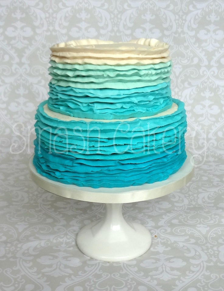 Buttercream Ombre Ruffle Cake