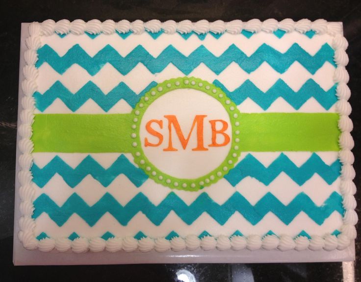 Chevron Birthday Sheet Cake Chevron Birthday Sheet Cake