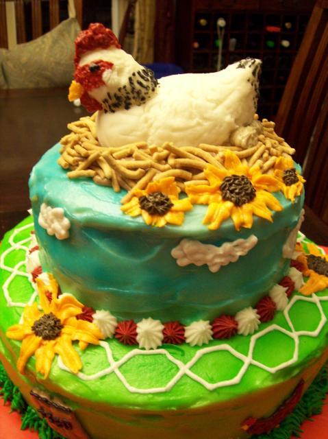 Chicken Themed Birthday Cakes