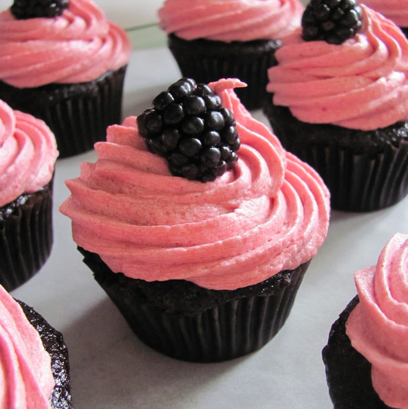 Chocolate Cupcakes with Fruit