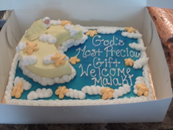 Clouds Moon and Star Baby Shower Cake