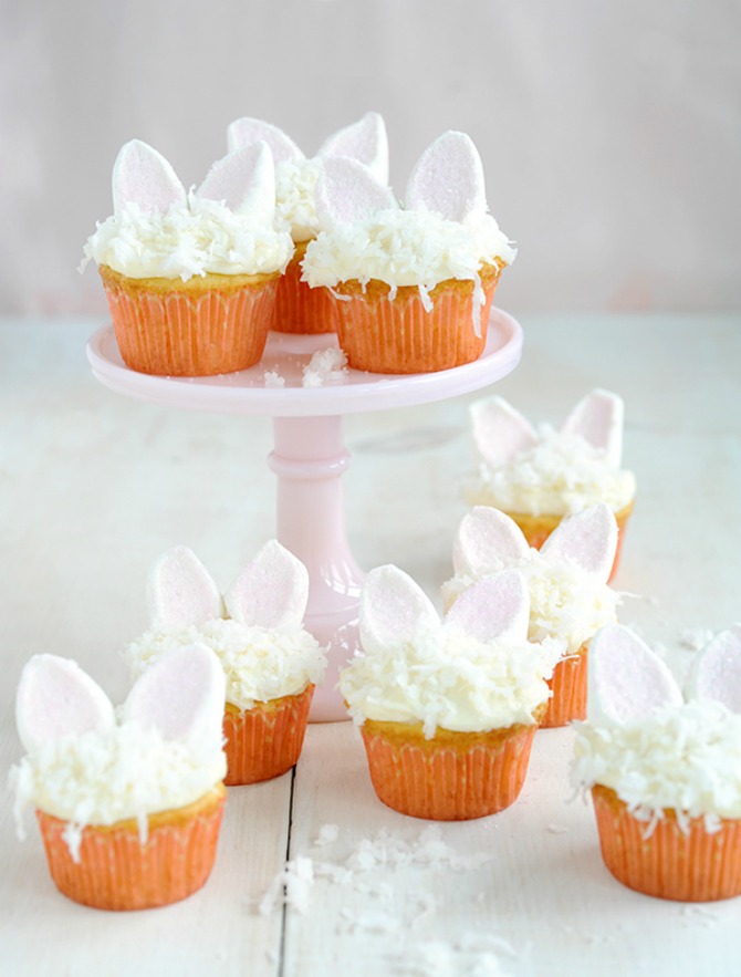 Coconut Easter Bunny Cupcakes