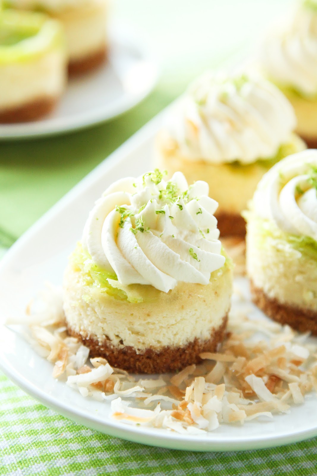 Coconut Lime Mini Cheesecakes