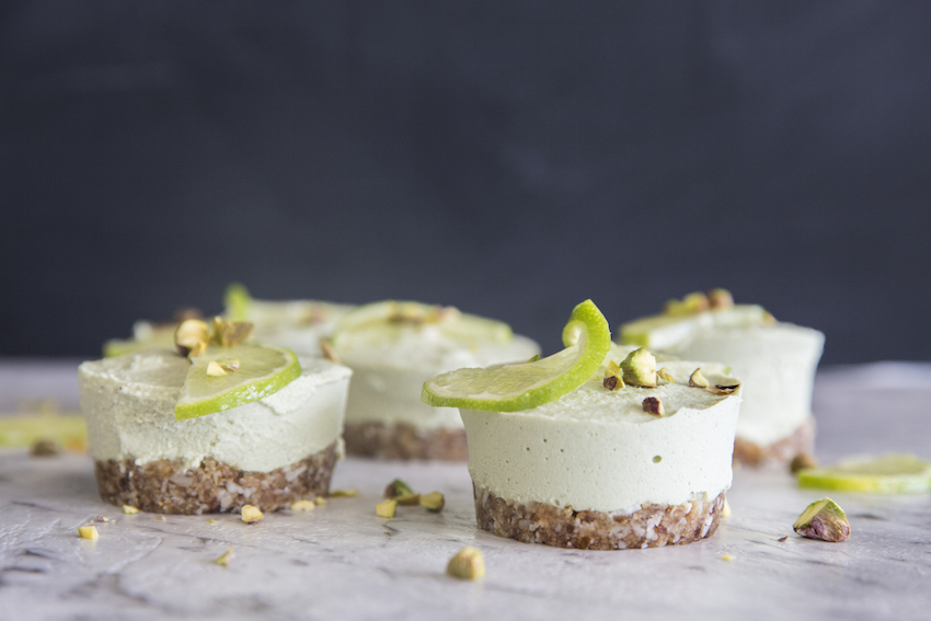 Coconut Lime Mini Cheesecakes