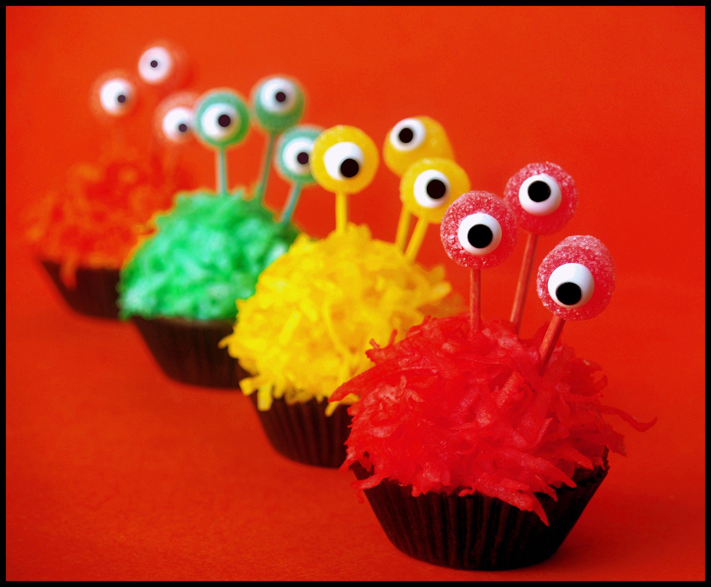 Cute Halloween Monster Cupcakes