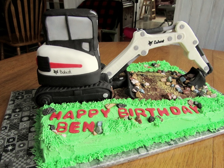 Excavator Birthday Cake