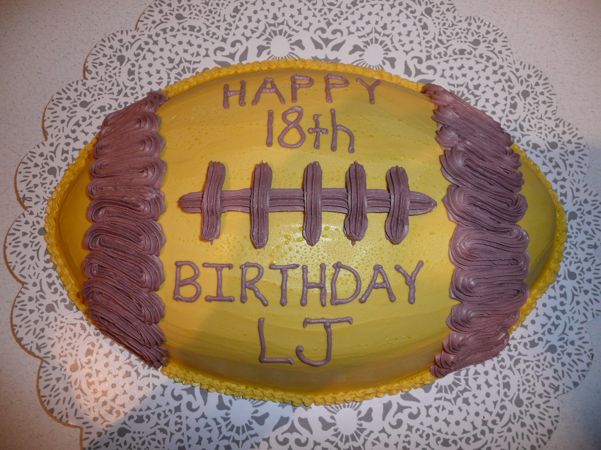 Football Themed Birthday Cake