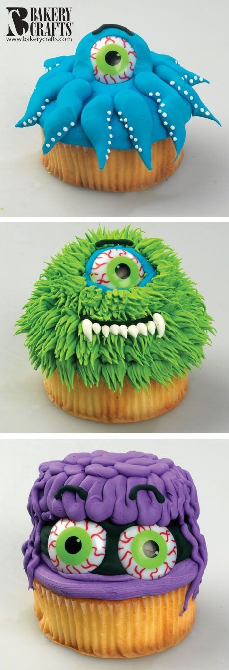Funny Monster Cupcakes