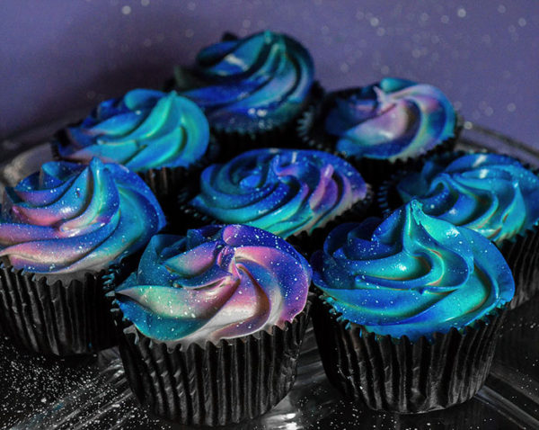 Galaxy Cupcake Wedding Cake