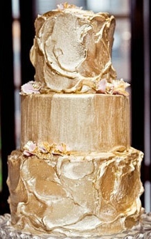 Gold Cream Wedding Cake Frosting