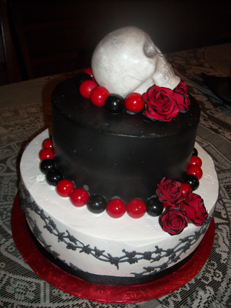 Gothic Skull Birthday Cake