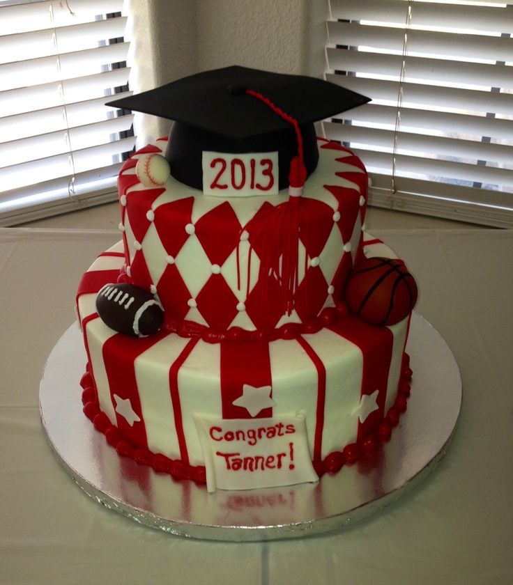 Graduation Cakes with Sports Theme