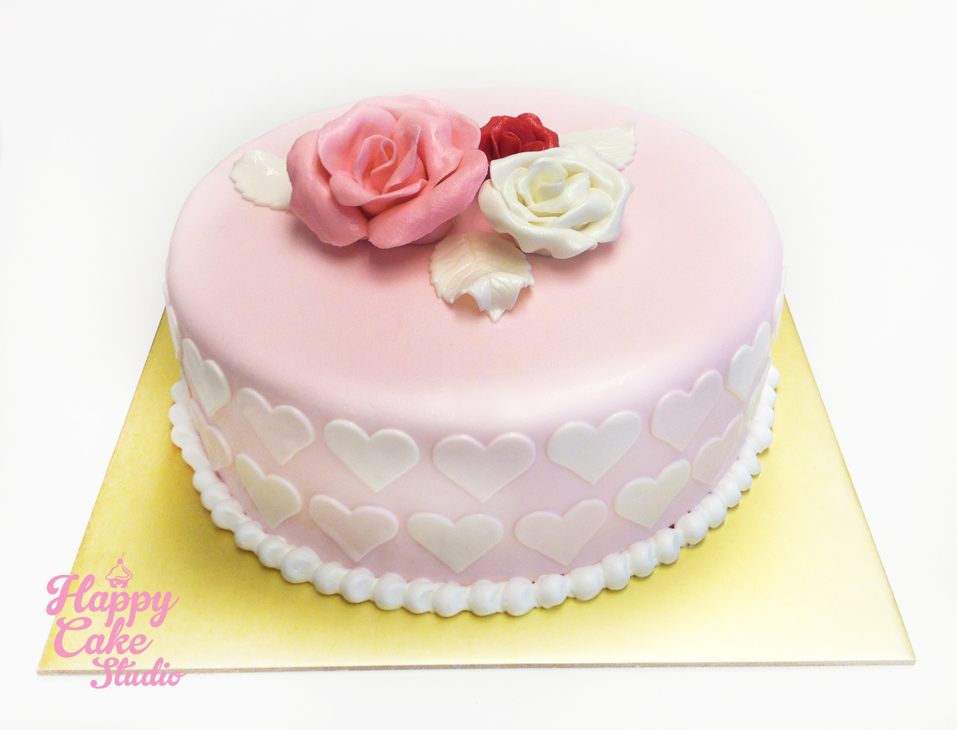 Happy Birthday Cake Pink Roses