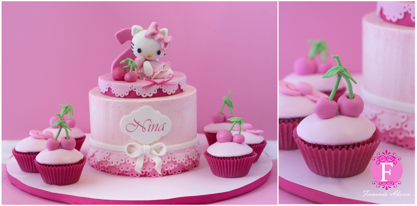 Hello Kitty Cake and Cupcakes