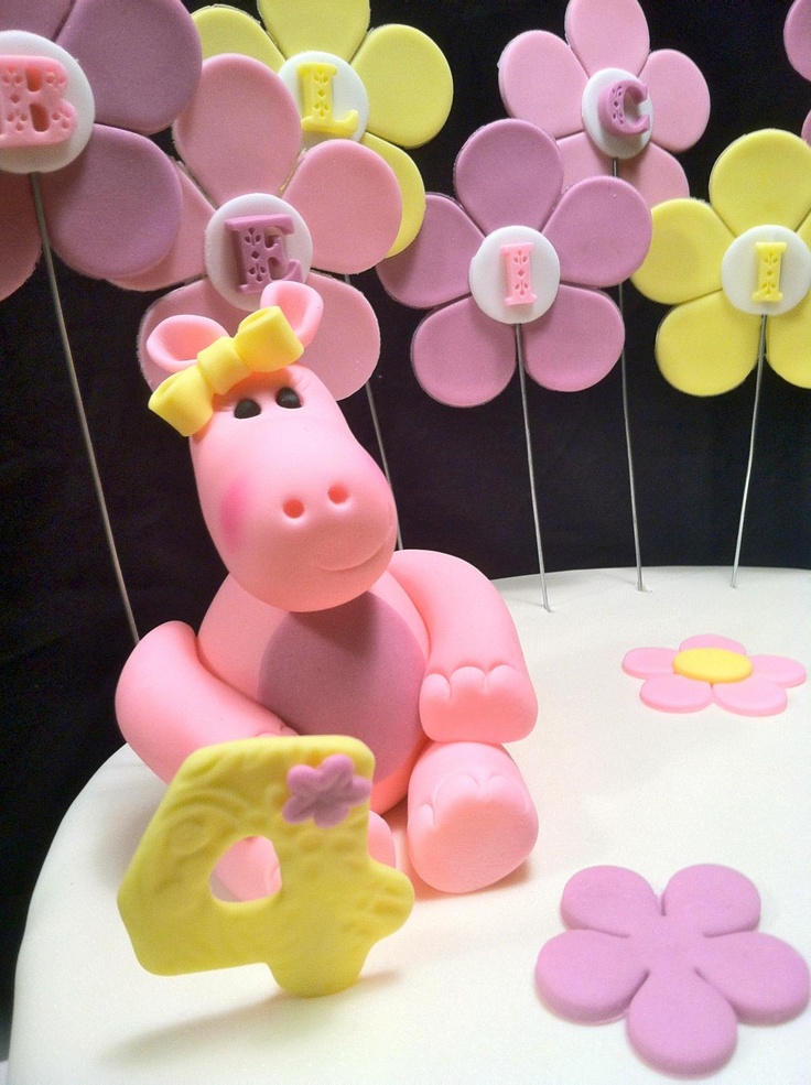 Hippo Fondant Cake Topper