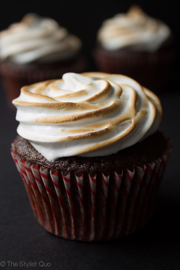 Hot Chocolate Cupcakes with Marshmallow Frosting