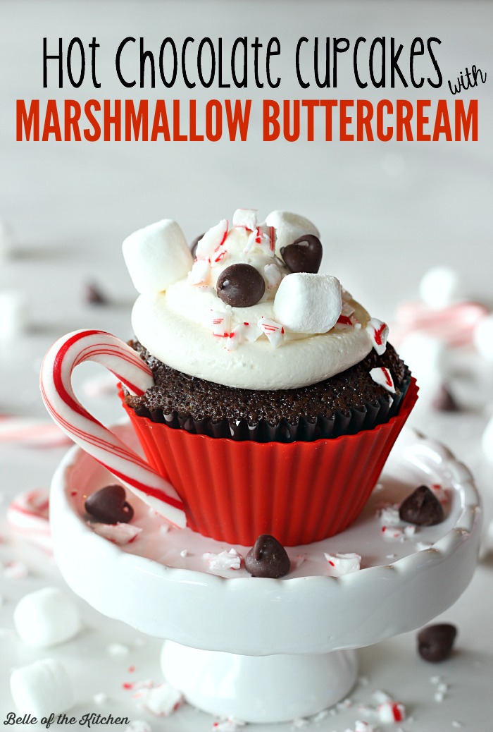 Hot Chocolate Cupcakes with Marshmallows Hot Chocolate Cupcakes with Marshmallows