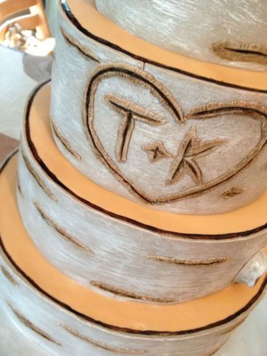 How to Make Birch Tree Bark Wedding Cake