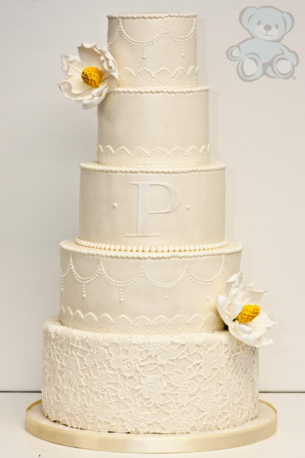 Ivory Lace Wedding Cake