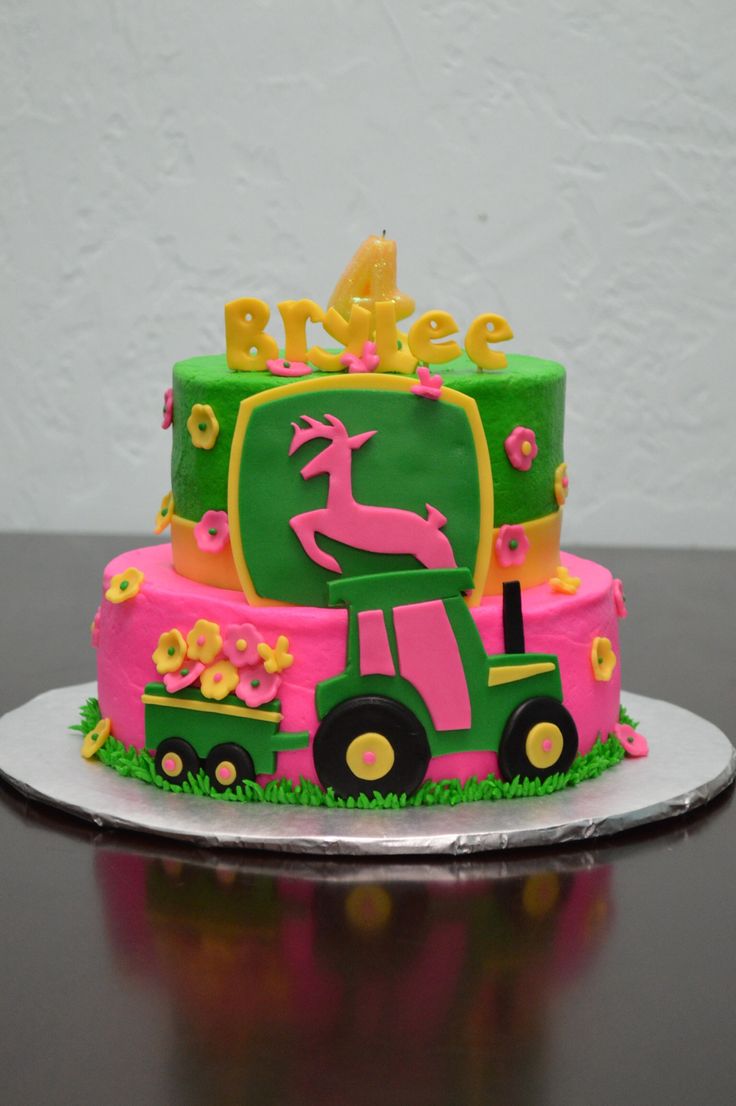 John Deere Girls Birthday Cake
