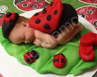 Ladybug Baby Shower Cake Topper