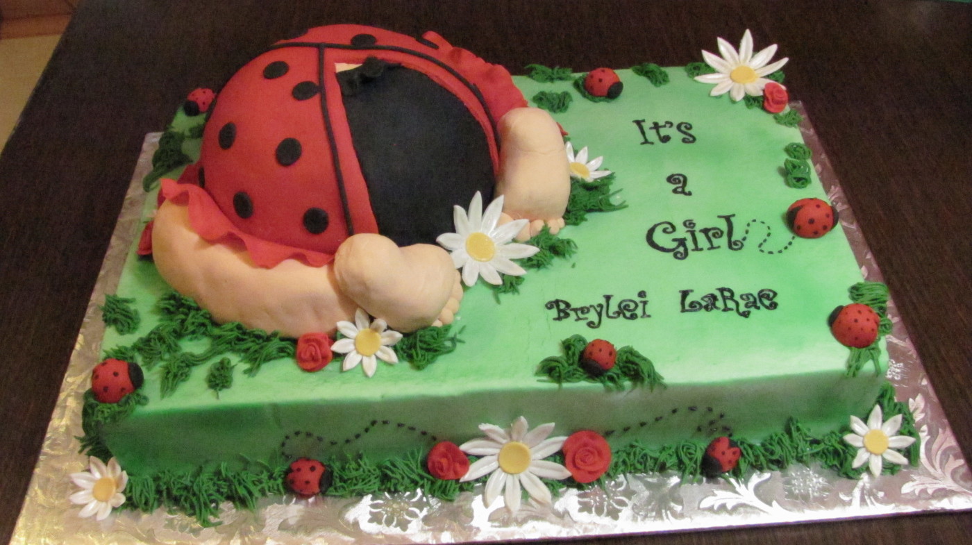 Ladybug Baby Shower Cake